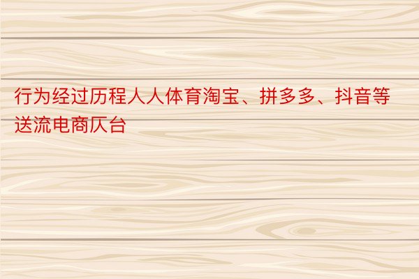 行为经过历程人人体育淘宝、拼多多、抖音等送流电商仄台